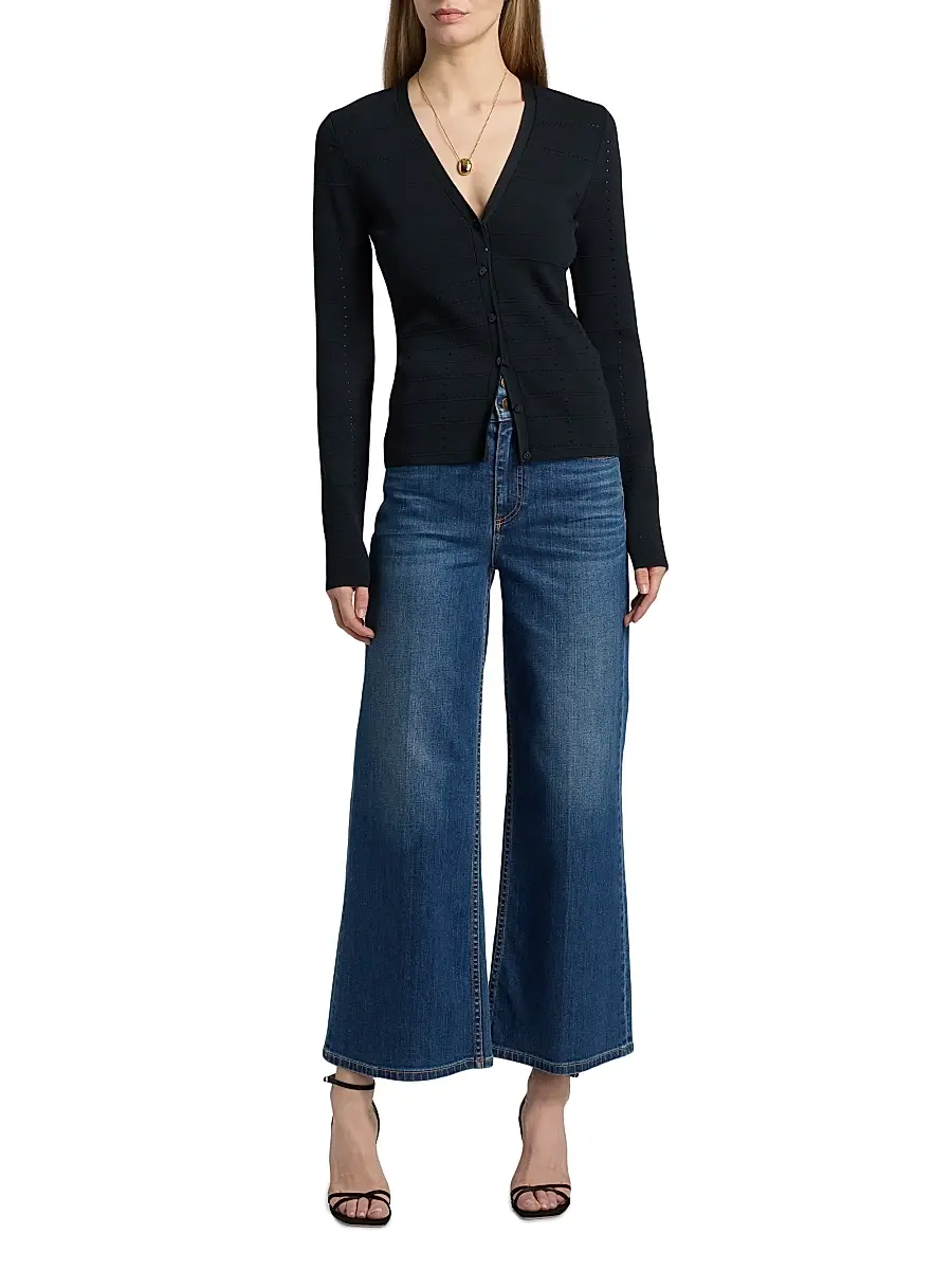 Ramy Brook Women's Astra Pointelle-Knit Cardigan | Thumbnail 2