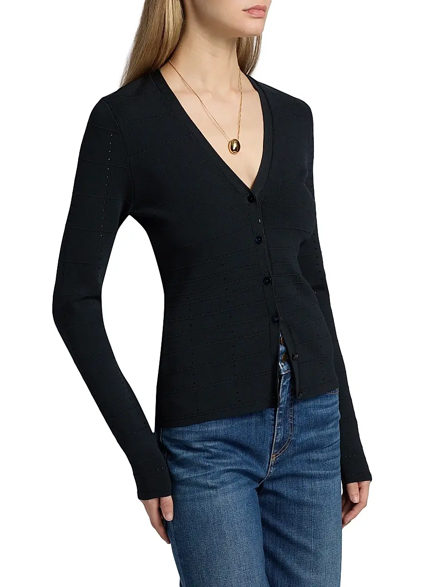 Ramy Brook Women's Astra Pointelle-Knit Cardigan | Thumbnail 4