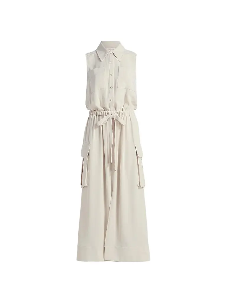 Ramy Brook Women's Payton Drawstring-Waist Sleeveless Midi-Dress - Bone - Size XL | Image 1 Ramy Brook Women's Payton Drawstring-Waist Sleeveless Midi-Dress - Bone - Size XL | Image 1