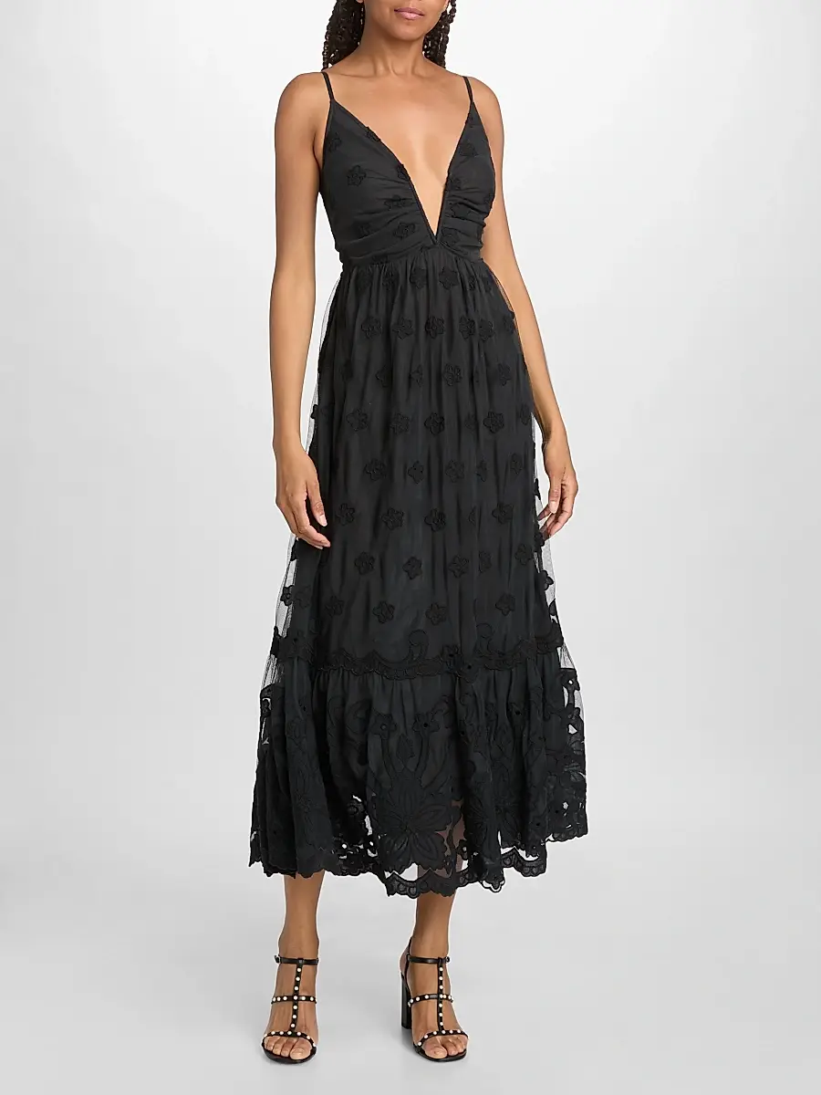 Ramy Brook Women's Imogen Embroidered Midi Dress | Thumbnail 3 Ramy Brook Women's Imogen Embroidered Midi Dress | Thumbnail 3