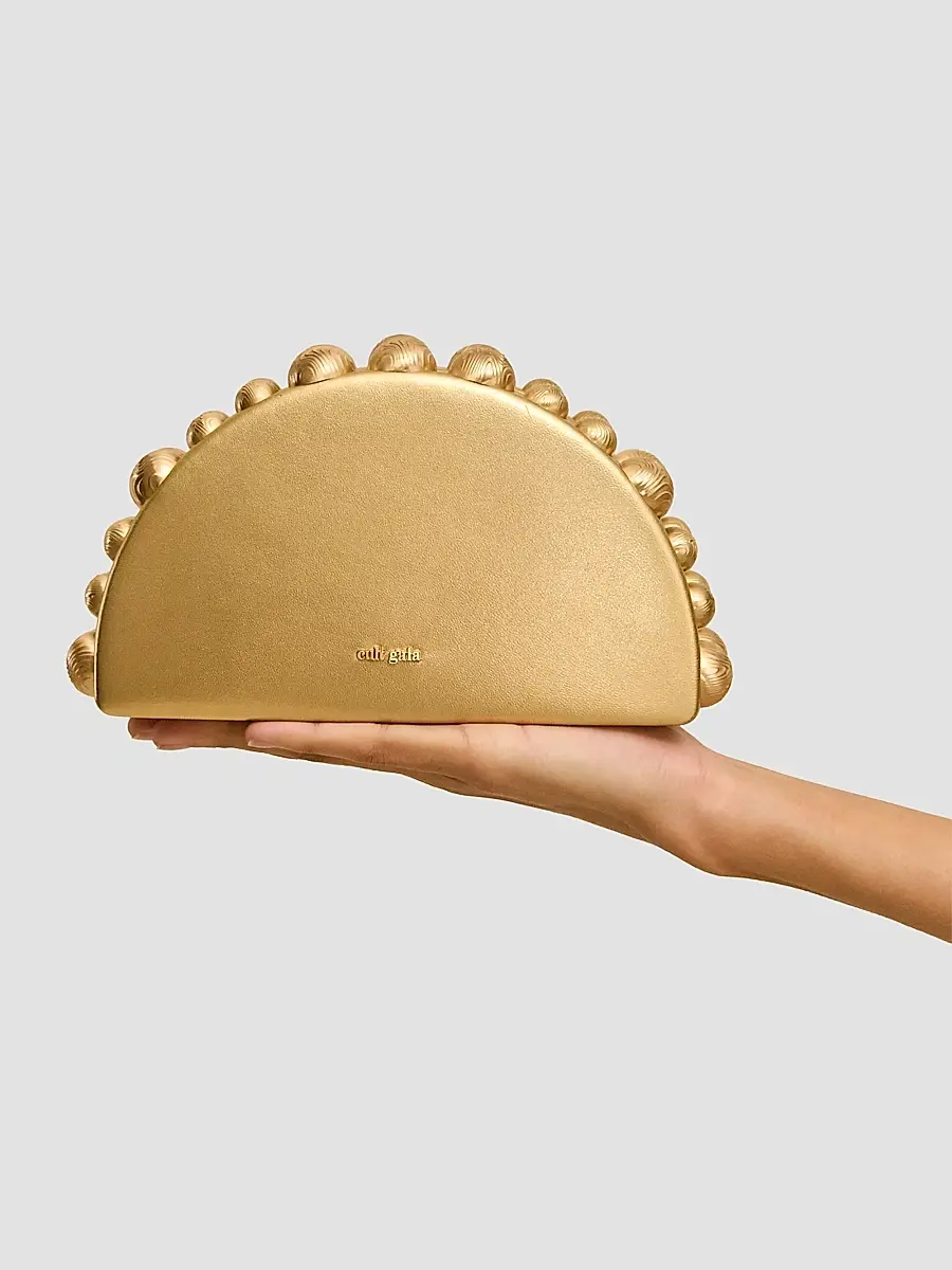Cult Gaia Women's Gili Metallic Leather Clutch | Thumbnail 2 Cult Gaia Women's Gili Metallic Leather Clutch | Thumbnail 2