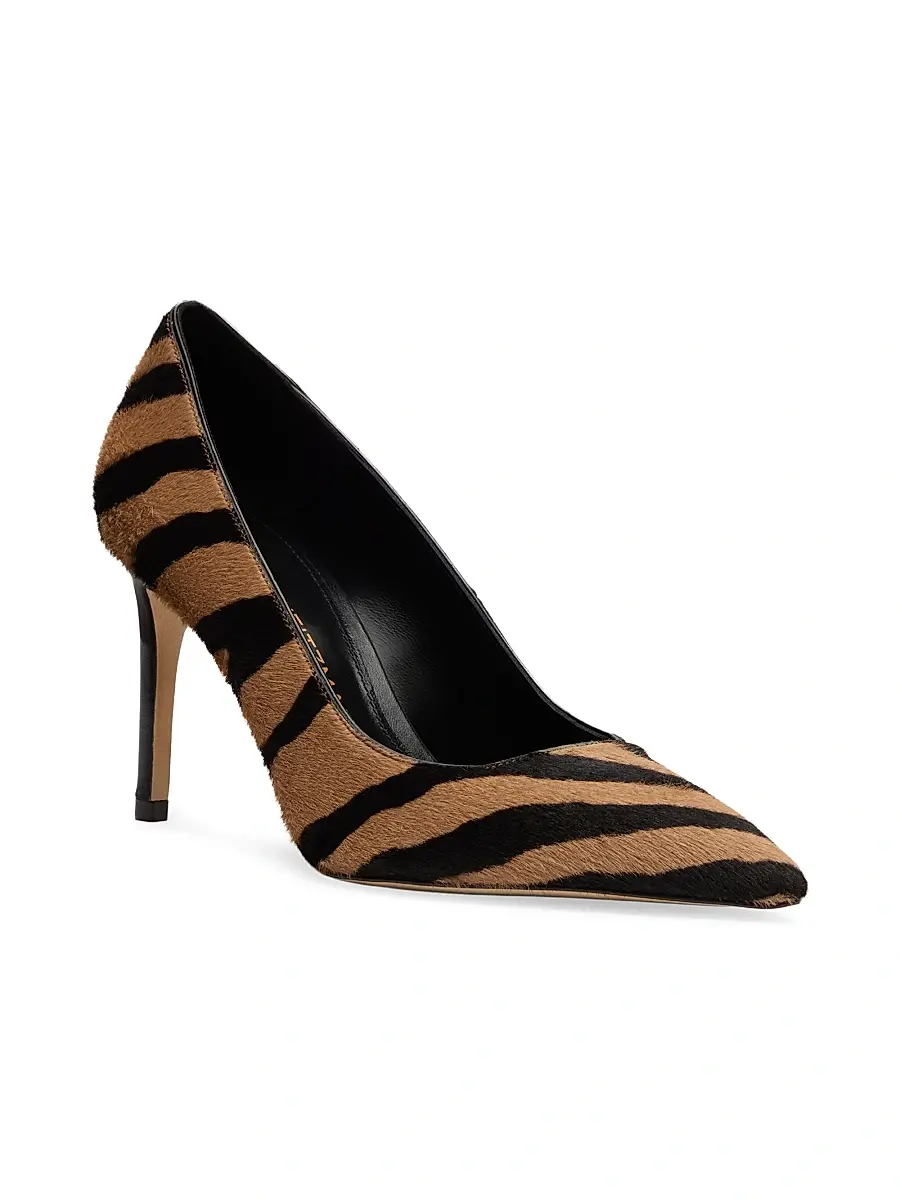 Stuart Weitzman Women's Power 85MM Zebra-Print Calf Hair Pumps | Thumbnail 2