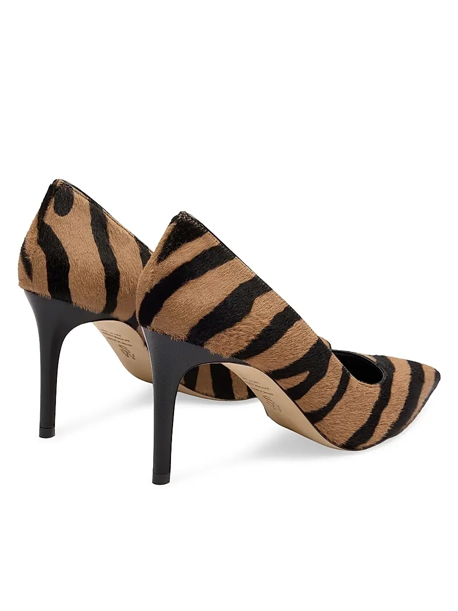 Stuart Weitzman Women's Power 85MM Zebra-Print Calf Hair Pumps | Thumbnail 3