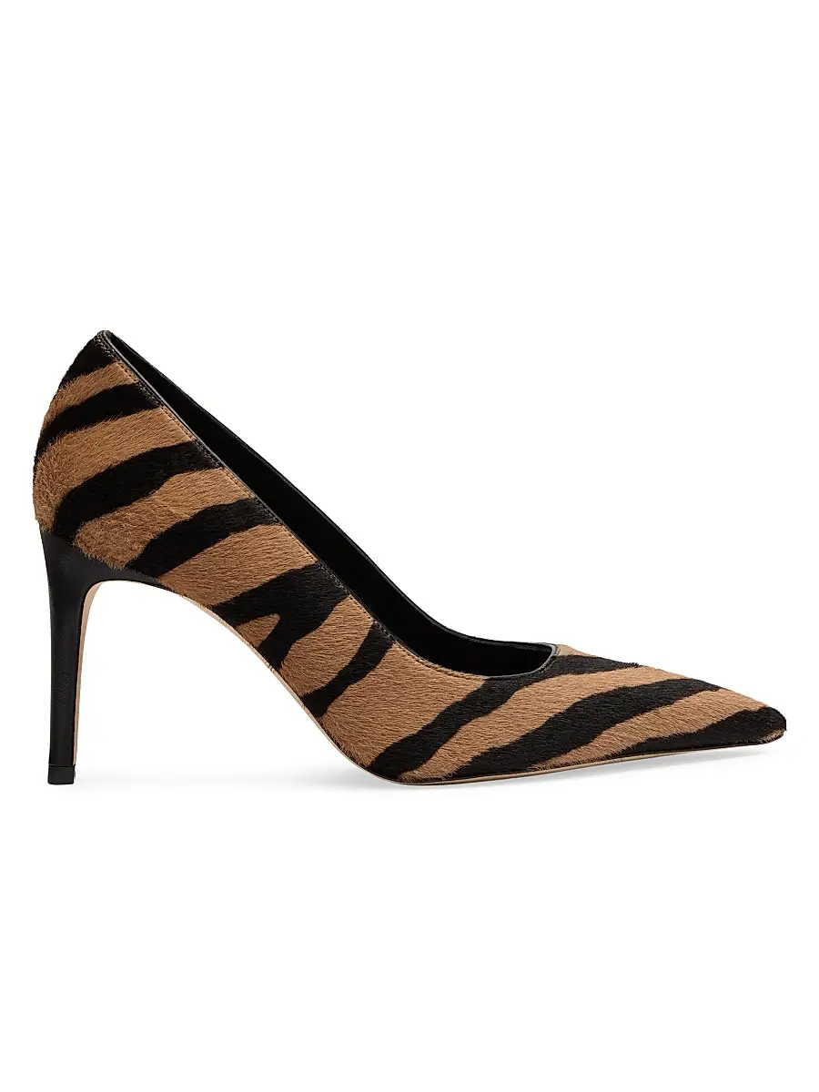 Stuart Weitzman Women's Power 85MM Zebra-Print Calf Hair Pumps - New Camel Shadow | Image 1 Stuart Weitzman Women's Power 85MM Zebra-Print Calf Hair Pumps - New Camel Shadow | Image 1
