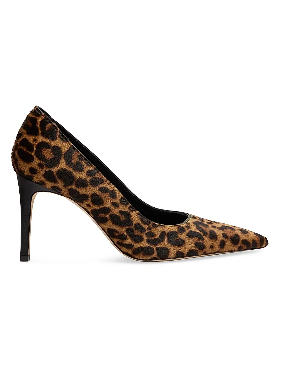 Stuart Weitzman Women's Stuart Power 85MM Leopard-Print Calf Hair Pumps - Classic Lite | Image 1 Stuart Weitzman Women's Stuart Power 85MM Leopard-Print Calf Hair Pumps - Classic Lite | Image 1
