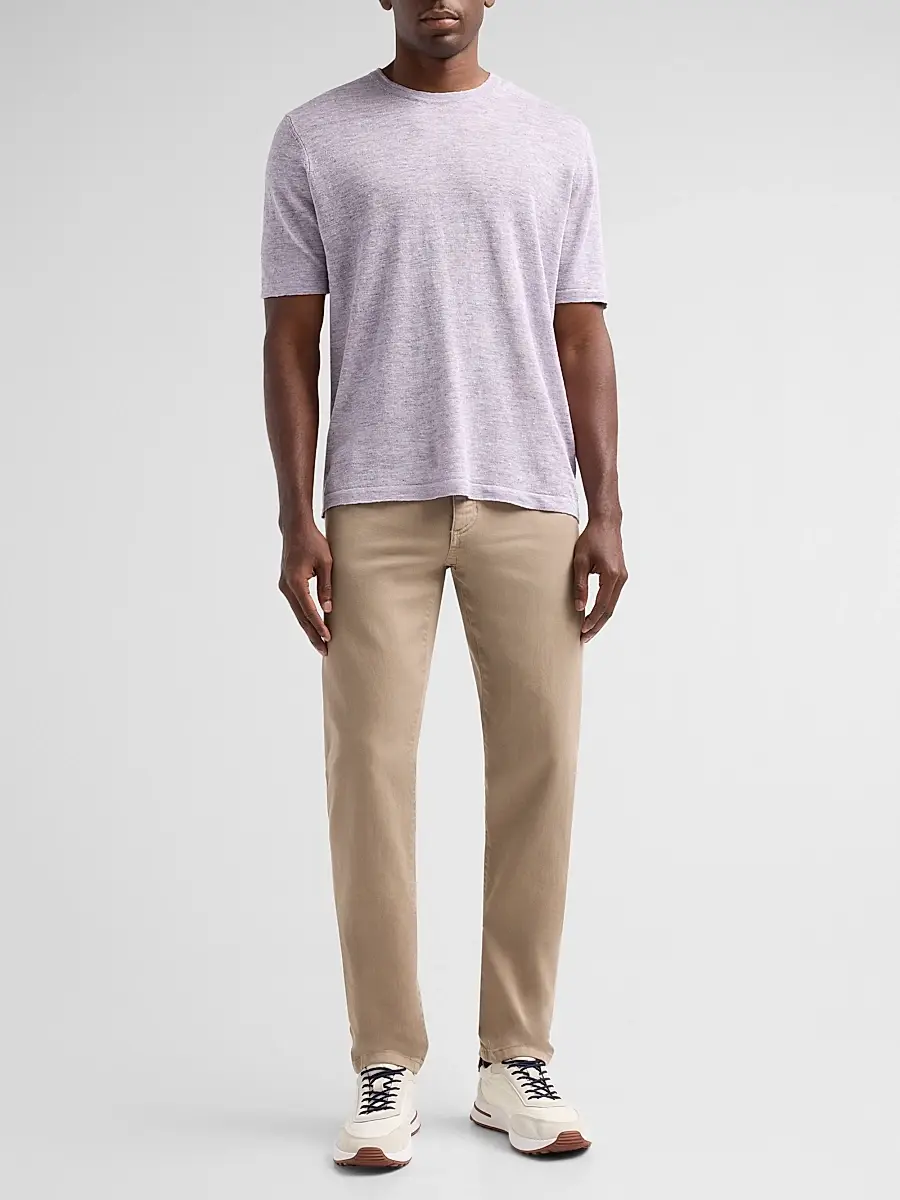 Saks Fifth Avenue Men's Linen Crewneck T-Shirt | Thumbnail 2 Saks Fifth Avenue Men's Linen Crewneck T-Shirt | Thumbnail 2