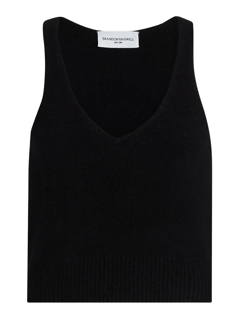 Brandon Maxwell Women's The Reese V-Neck Knit Tank