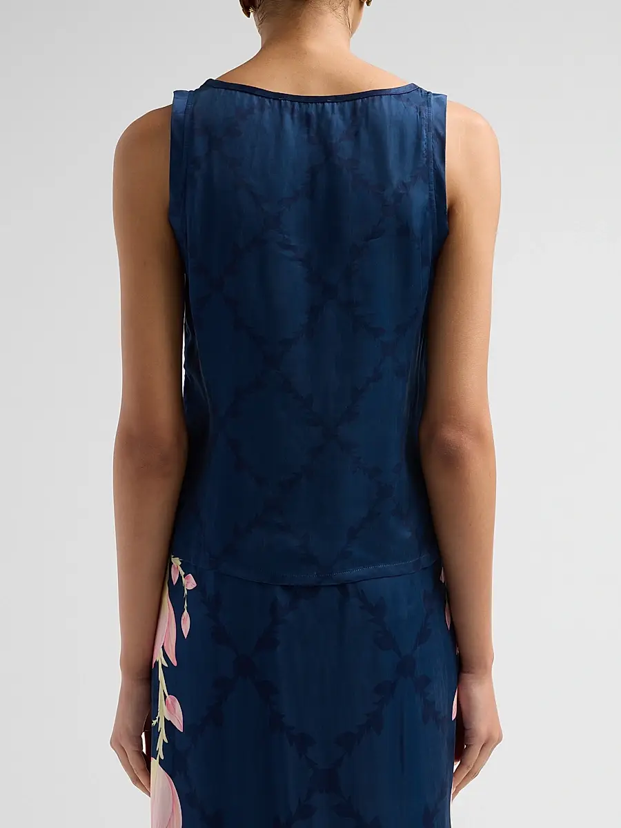 VERANDAH Women's Ammama Argyle Satin Tank | Thumbnail 3