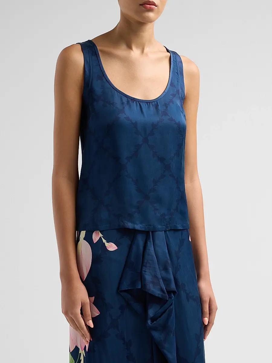 VERANDAH Women's Ammama Argyle Satin Tank | Thumbnail 4