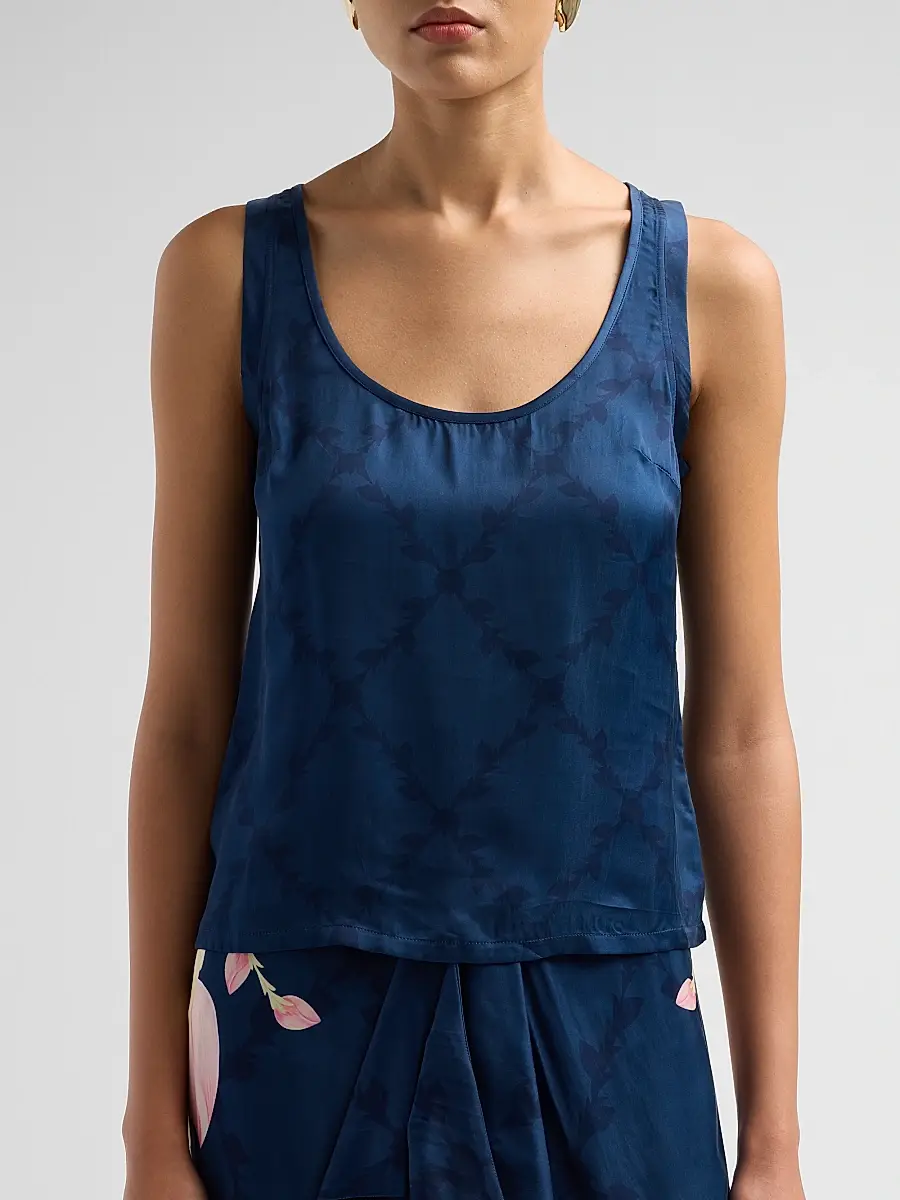 VERANDAH Women's Ammama Argyle Satin Tank | Thumbnail 5