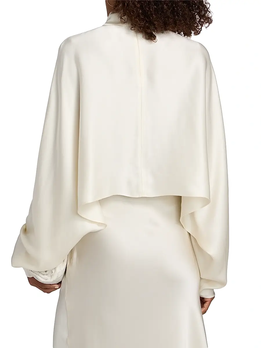 Lapointe Women's Satin Caftan Crop Top | Thumbnail 5 Lapointe Women's Satin Caftan Crop Top | Thumbnail 5