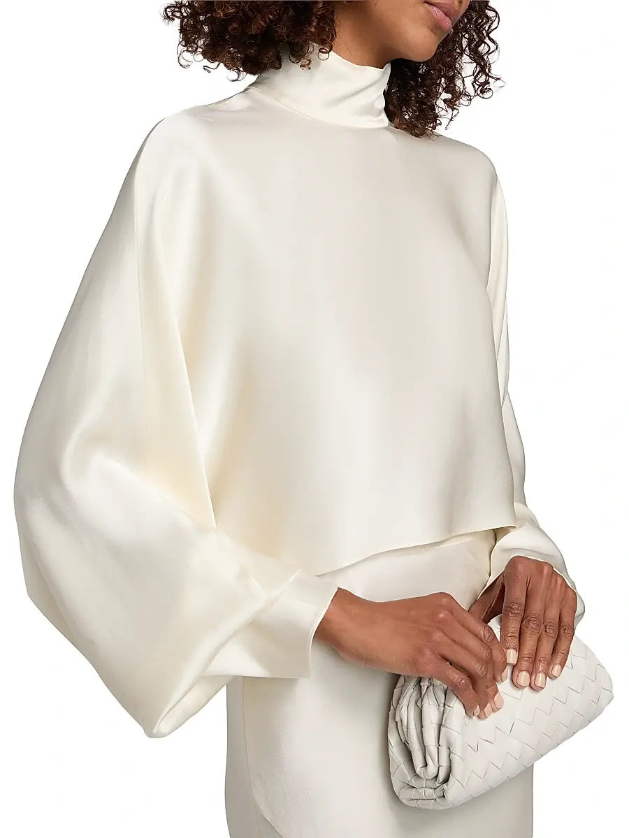 Lapointe Women's Satin Caftan Crop Top | Thumbnail 6 Lapointe Women's Satin Caftan Crop Top | Thumbnail 6