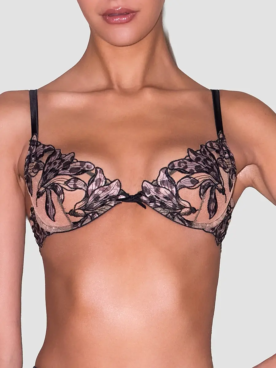 Fleur du Mal Women's Lily Embroidered Demi Bra | Thumbnail 4 Fleur du Mal Women's Lily Embroidered Demi Bra | Thumbnail 4