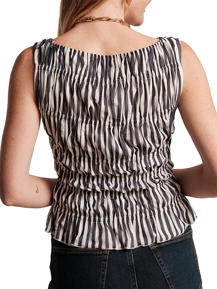 Frances Valentine Women's Jane Striped Smocked Top | Thumbnail 3 Frances Valentine Women's Jane Striped Smocked Top | Thumbnail 3