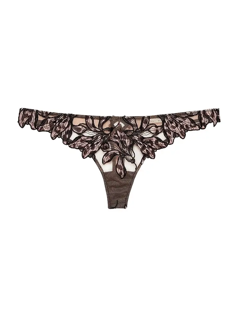 Fleur du Mal Women's Lily Embroidered Hipster Thong | Image 1 Fleur du Mal Women's Lily Embroidered Hipster Thong | Image 1