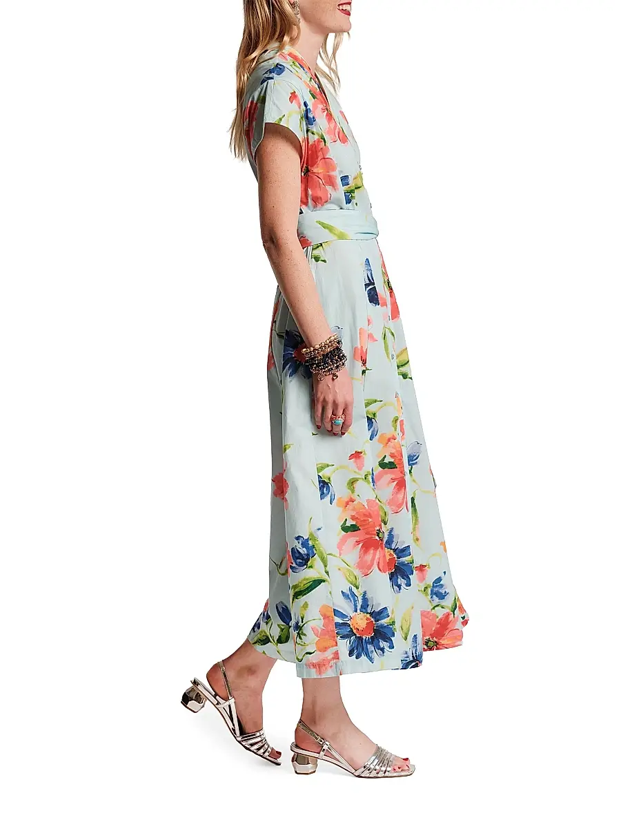 Frances Valentine Women's Eve Floral Tie-Waist Midi-Shirtdress | Thumbnail 2 Frances Valentine Women's Eve Floral Tie-Waist Midi-Shirtdress | Thumbnail 2