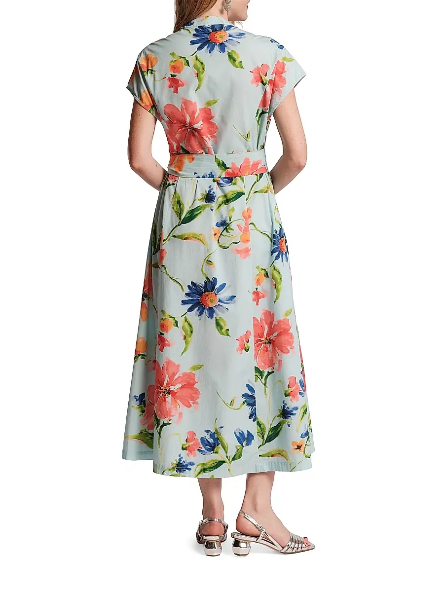 Frances Valentine Women's Eve Floral Tie-Waist Midi-Shirtdress | Thumbnail 3 Frances Valentine Women's Eve Floral Tie-Waist Midi-Shirtdress | Thumbnail 3