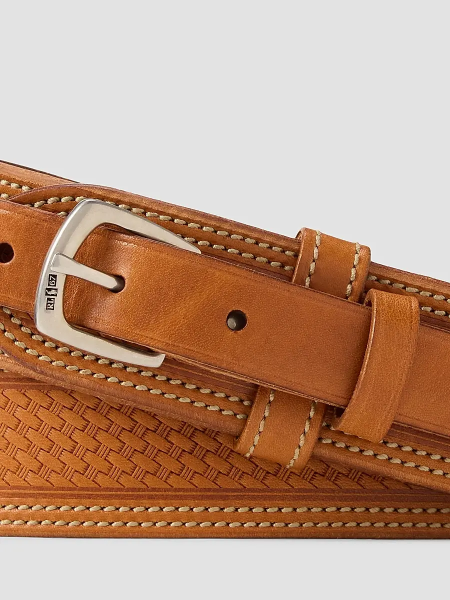 Ralph Lauren Purple Label Men's Topstitched Leather Belt | Thumbnail 3 Ralph Lauren Purple Label Men's Topstitched Leather Belt | Thumbnail 3
