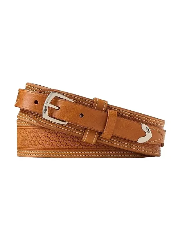 Men's Topstitched Leather Belt Men's Topstitched Leather Belt