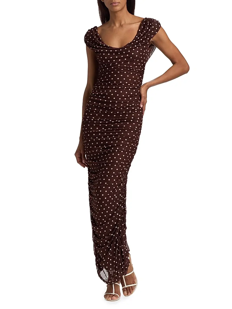 BLACK HALO Women's Evangeline Polka Dot Maxi Dress | Thumbnail 2 BLACK HALO Women's Evangeline Polka Dot Maxi Dress | Thumbnail 2