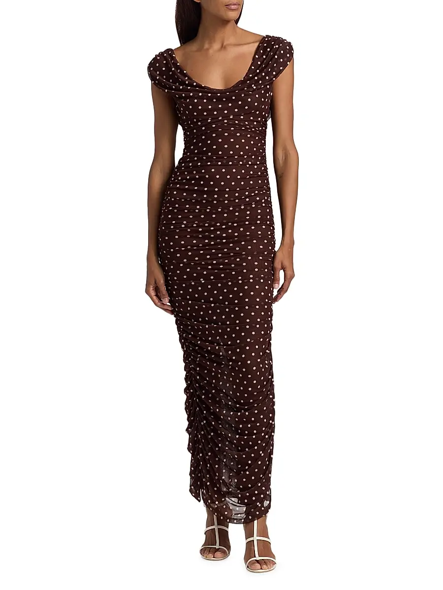BLACK HALO Women's Evangeline Polka Dot Maxi Dress | Thumbnail 3 BLACK HALO Women's Evangeline Polka Dot Maxi Dress | Thumbnail 3