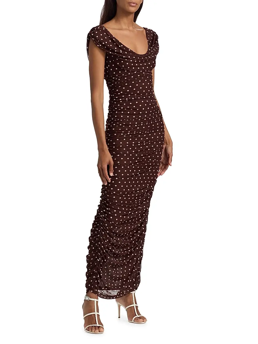 BLACK HALO Women's Evangeline Polka Dot Maxi Dress | Thumbnail 4 BLACK HALO Women's Evangeline Polka Dot Maxi Dress | Thumbnail 4