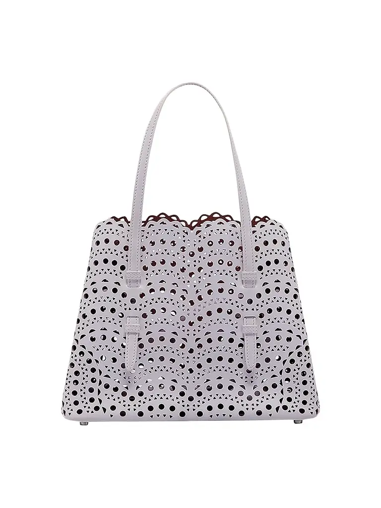 ALAIA Women's Mina 25 Perforated Leather Tote - Bleu Lavande | Image 1 ALAIA Women's Mina 25 Perforated Leather Tote - Bleu Lavande | Image 1