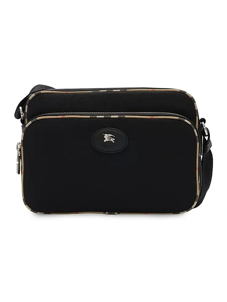 Men's EKD Stamp Check-Trim Crossbody Bag Men's EKD Stamp Check-Trim Crossbody Bag