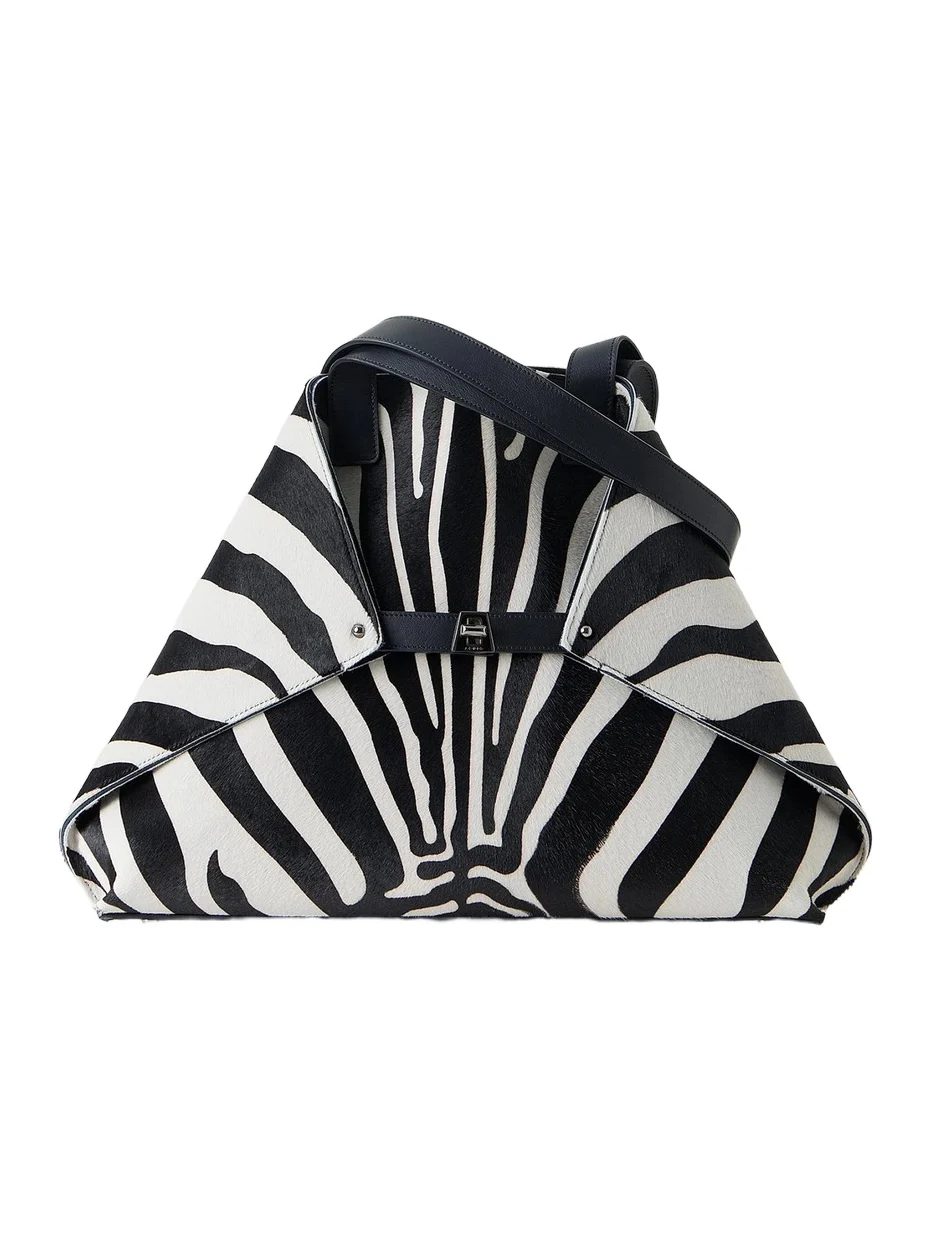 Akris Women's Ai Medium Zebra-Print Calf Hair Shoulder Tote | Thumbnail 1 Akris Women's Ai Medium Zebra-Print Calf Hair Shoulder Tote | Thumbnail 1