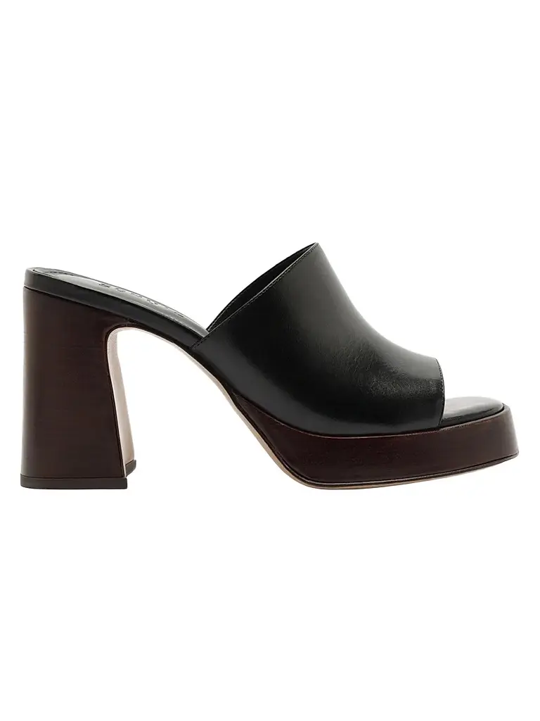 Schutz Women's Rowan 95MM Leather Block-Heel Mules | Image 1 Schutz Women's Rowan 95MM Leather Block-Heel Mules | Image 1