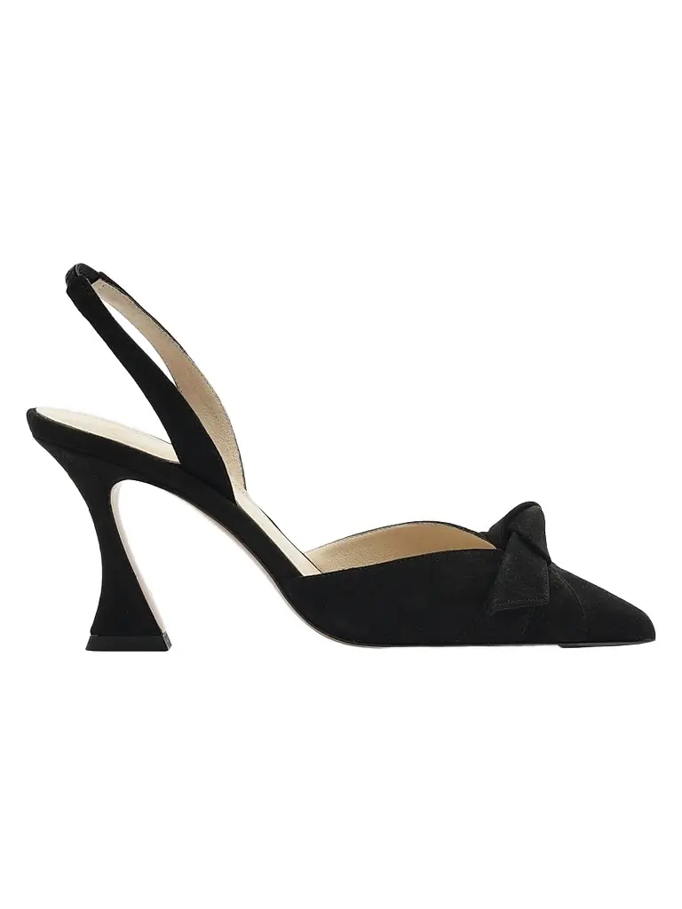 Alexandre Birman Women's Clarita 85MM Suede Slingback Pumps - Black | Image 1 Alexandre Birman Women's Clarita 85MM Suede Slingback Pumps - Black | Image 1