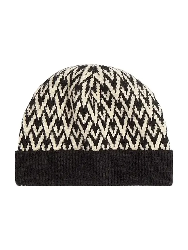 Men's Toute La V Signature Knitted Wool Beanie Men's Toute La V Signature Knitted Wool Beanie