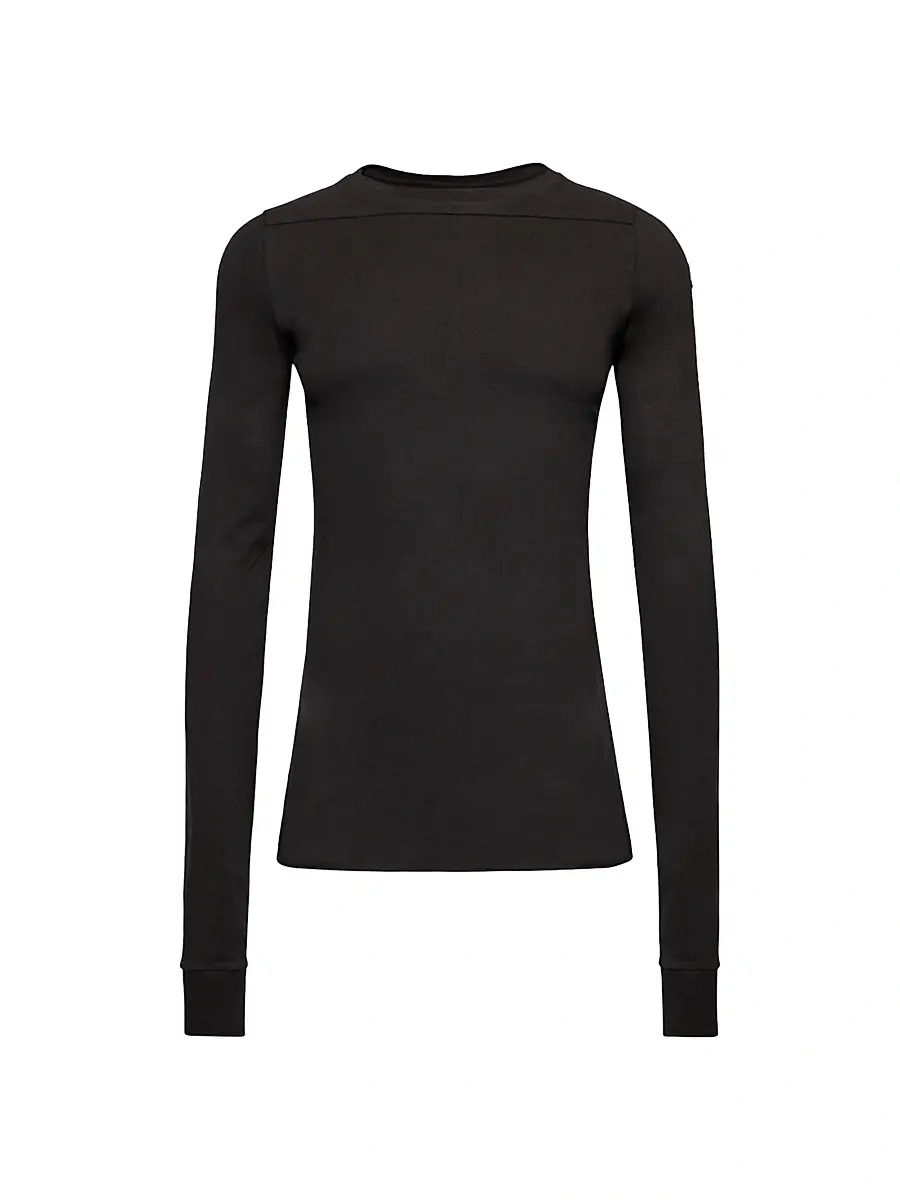 Moncler Women's + Rick Owens Girder Crew Neck T-Shirt in Cotton - Black - Size Medium | Image 1 Moncler Women's + Rick Owens Girder Crew Neck T-Shirt in Cotton - Black - Size Medium | Image 1