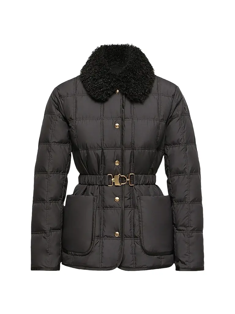 Moncler Women's Cygnes Puffer Jacket with Belt - Black - Size XXL | Image 1 Moncler Women's Cygnes Puffer Jacket with Belt - Black - Size XXL | Image 1