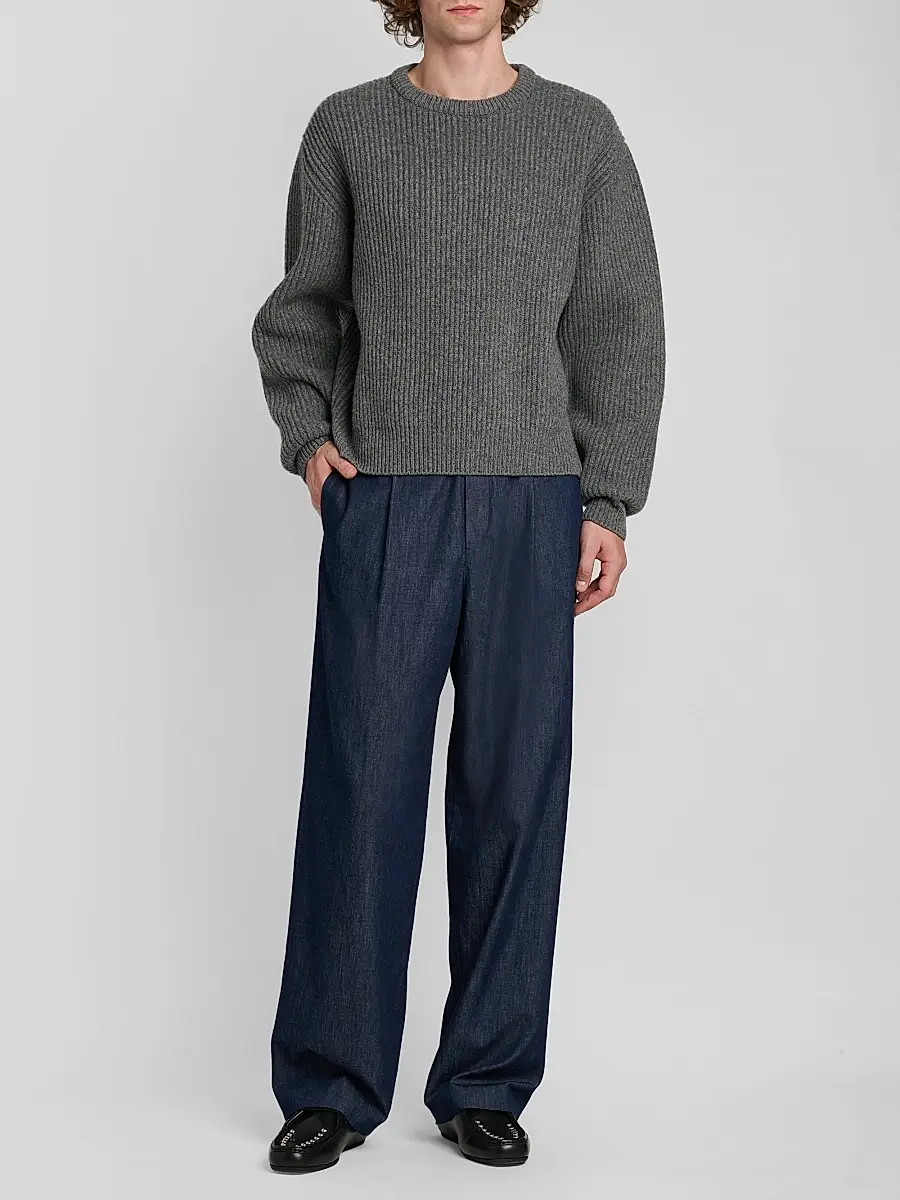 Jil Sander Men's Fisherman's Rib Knit Crewneck Sweater | Thumbnail 2