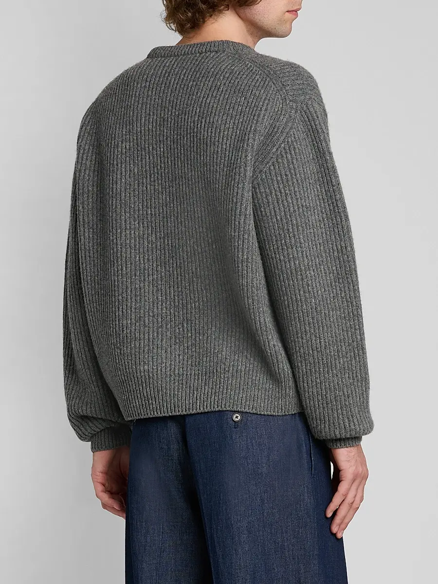 Jil Sander Men's Fisherman's Rib Knit Crewneck Sweater | Thumbnail 3
