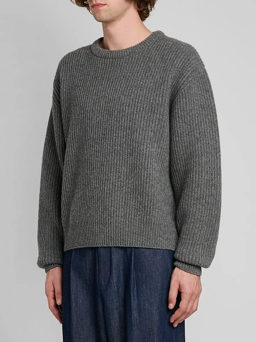 Jil Sander Men's Fisherman's Rib Knit Crewneck Sweater | Thumbnail 4