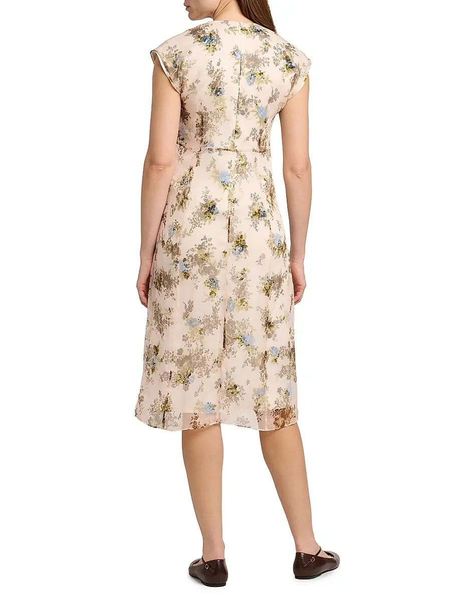 Jil Sander Women's Floral Silk Crepe Dress | Thumbnail 5