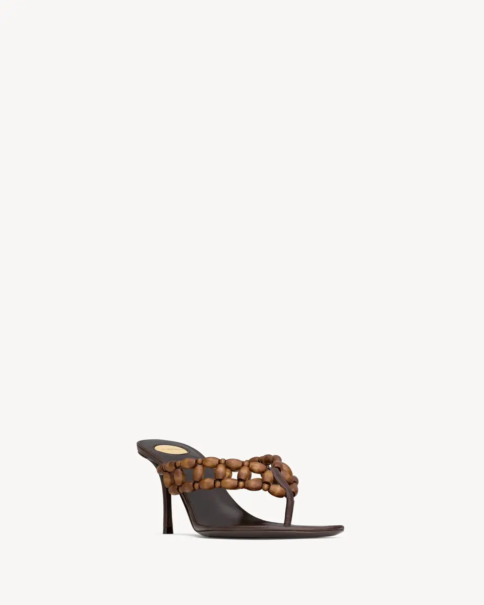 Yves Saint Laurent ZINA sandals in wooden beads | Thumbnail 3 Yves Saint Laurent ZINA sandals in wooden beads | Thumbnail 3