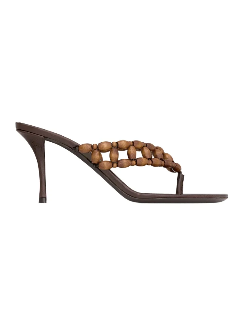 Yves Saint Laurent ZINA sandals in wooden beads