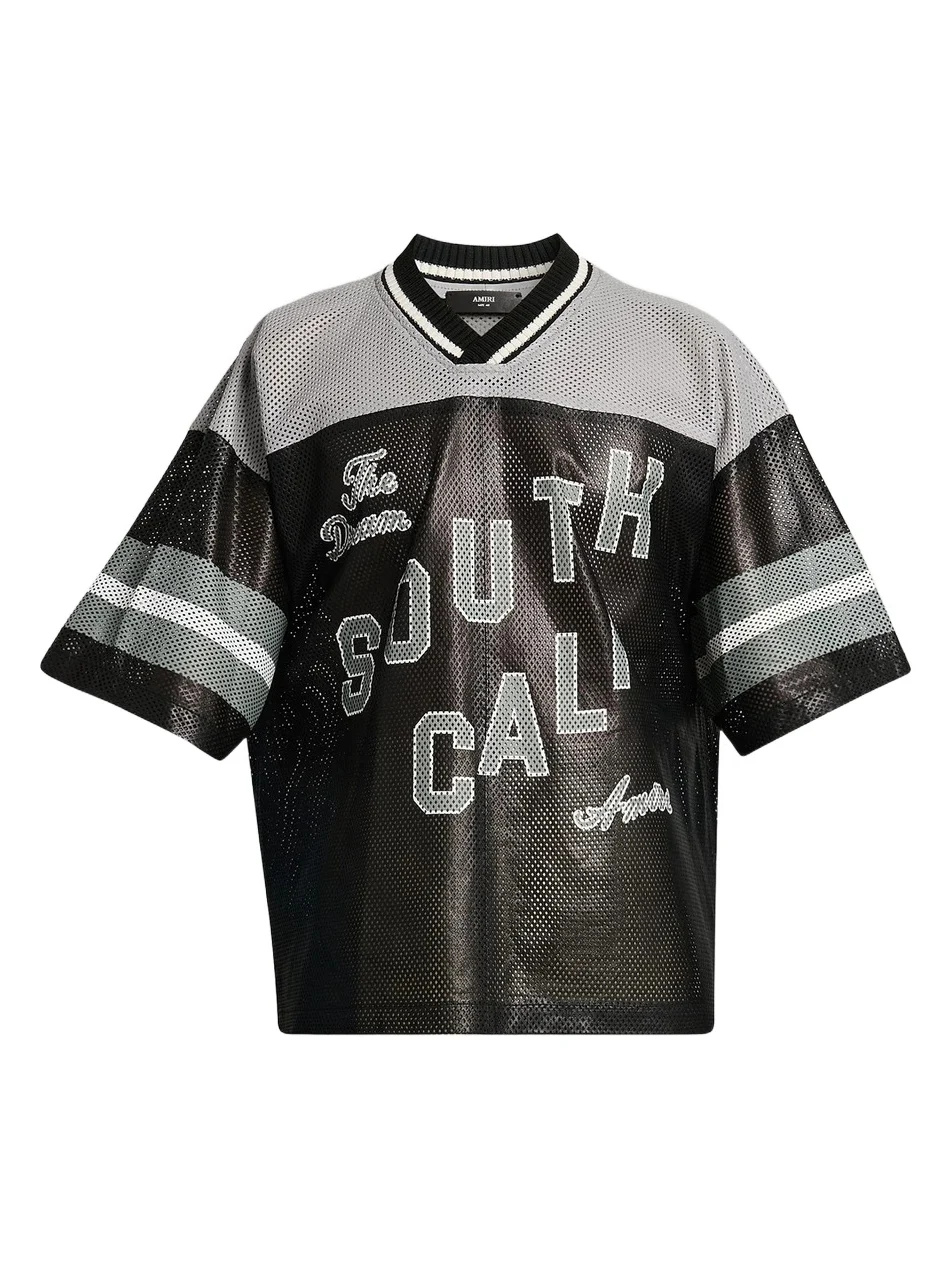 Men's Graphic Leather Mesh T-Shirt