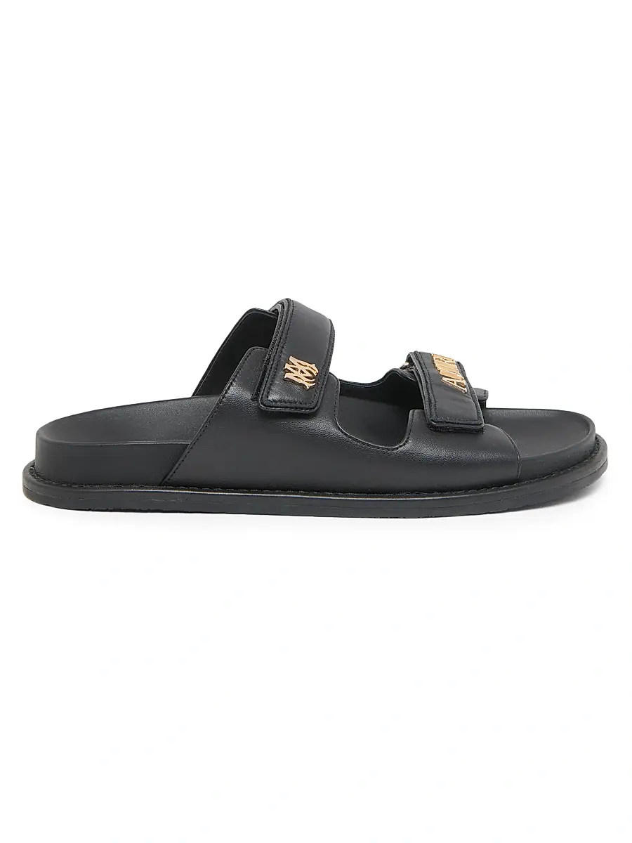 Amiri Women's Boardwalk Leather Two-Strap Sandals - Black | Image 1 Amiri Women's Boardwalk Leather Two-Strap Sandals - Black | Image 1