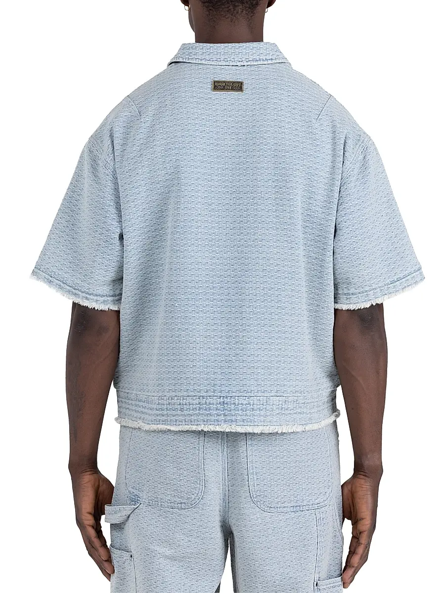 Honor The Gift Men's Drop Shoulder Cotton Denim Shirt | Thumbnail 3 Honor The Gift Men's Drop Shoulder Cotton Denim Shirt | Thumbnail 3