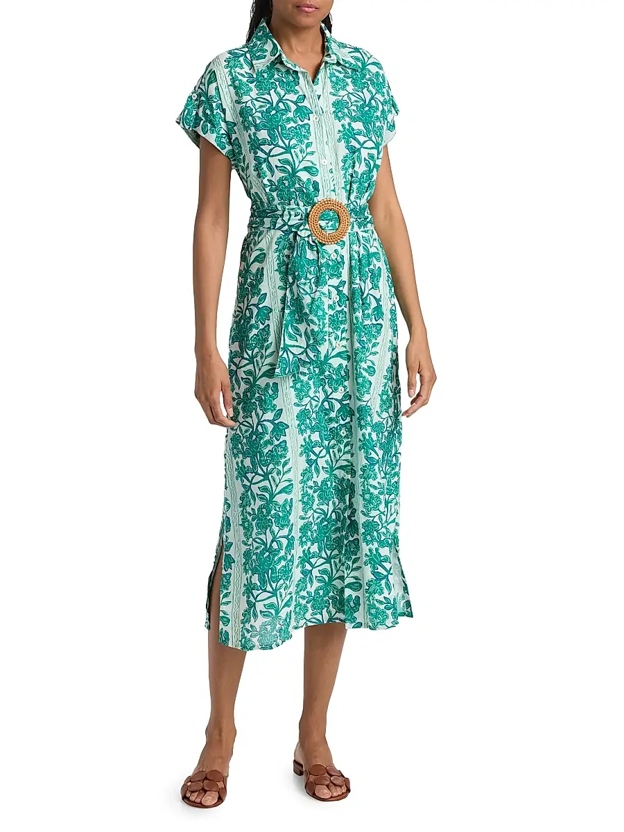 Ro's Garden Women's Catherine Floral Cotton Midi-Dress | Thumbnail 2 Ro's Garden Women's Catherine Floral Cotton Midi-Dress | Thumbnail 2