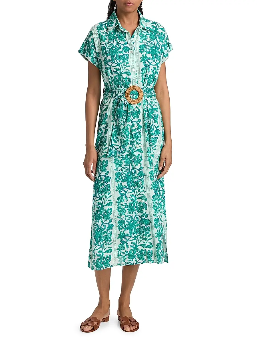 Ro's Garden Women's Catherine Floral Cotton Midi-Dress | Thumbnail 3 Ro's Garden Women's Catherine Floral Cotton Midi-Dress | Thumbnail 3