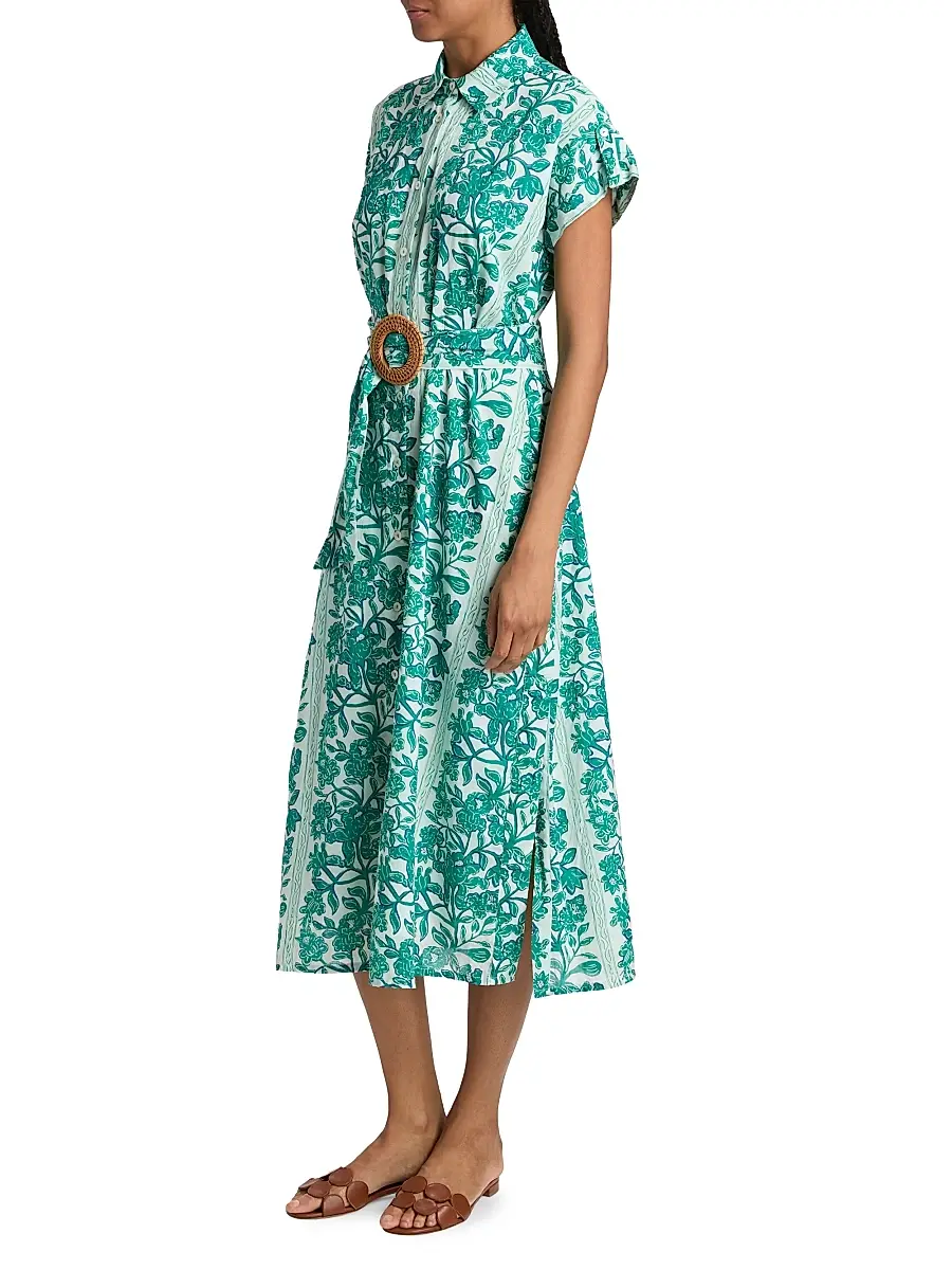 Ro's Garden Women's Catherine Floral Cotton Midi-Dress | Thumbnail 4 Ro's Garden Women's Catherine Floral Cotton Midi-Dress | Thumbnail 4