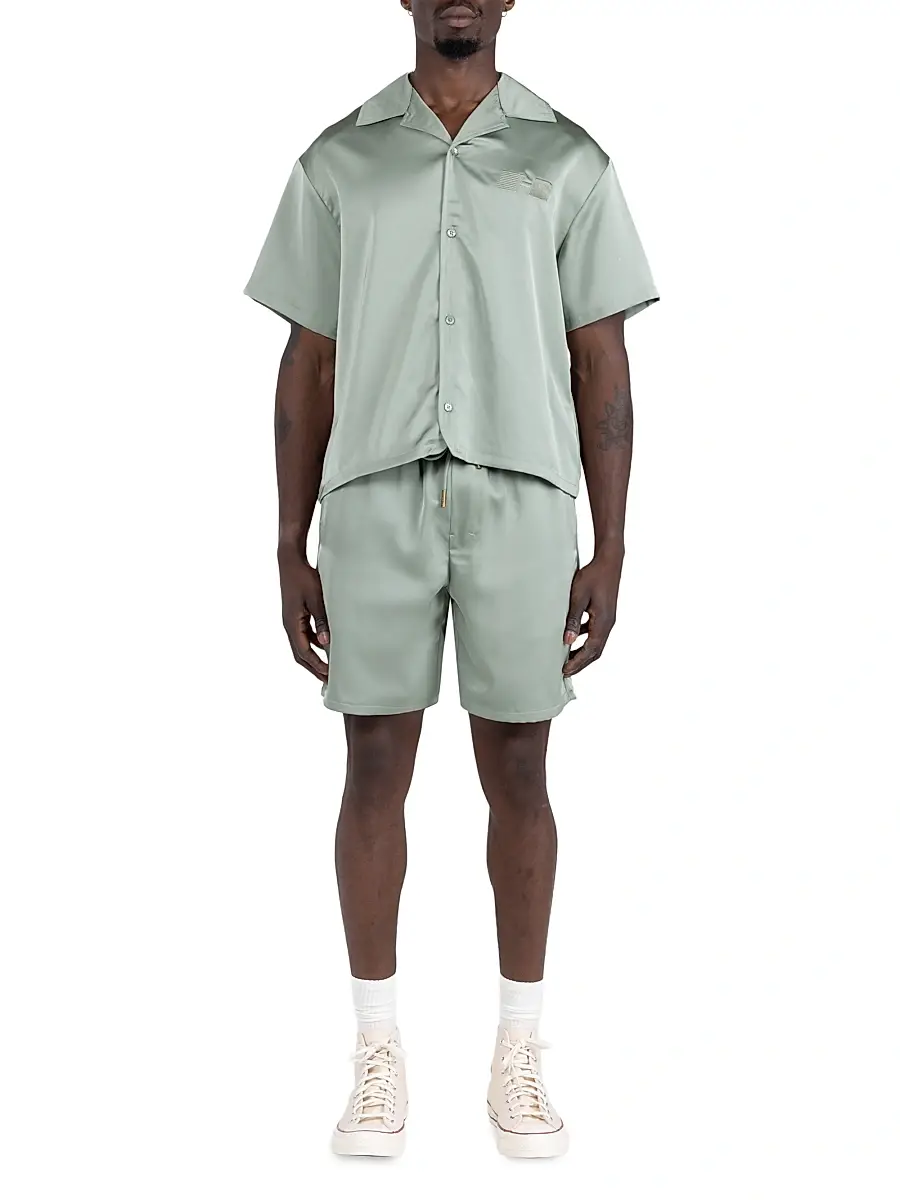 Honor The Gift Men's Logo Satin Camp Shirt | Thumbnail 2 Honor The Gift Men's Logo Satin Camp Shirt | Thumbnail 2