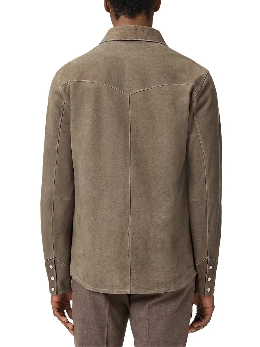 JOHN VARVATOS Men's Sage Suede Shirt Jacket | Thumbnail 5