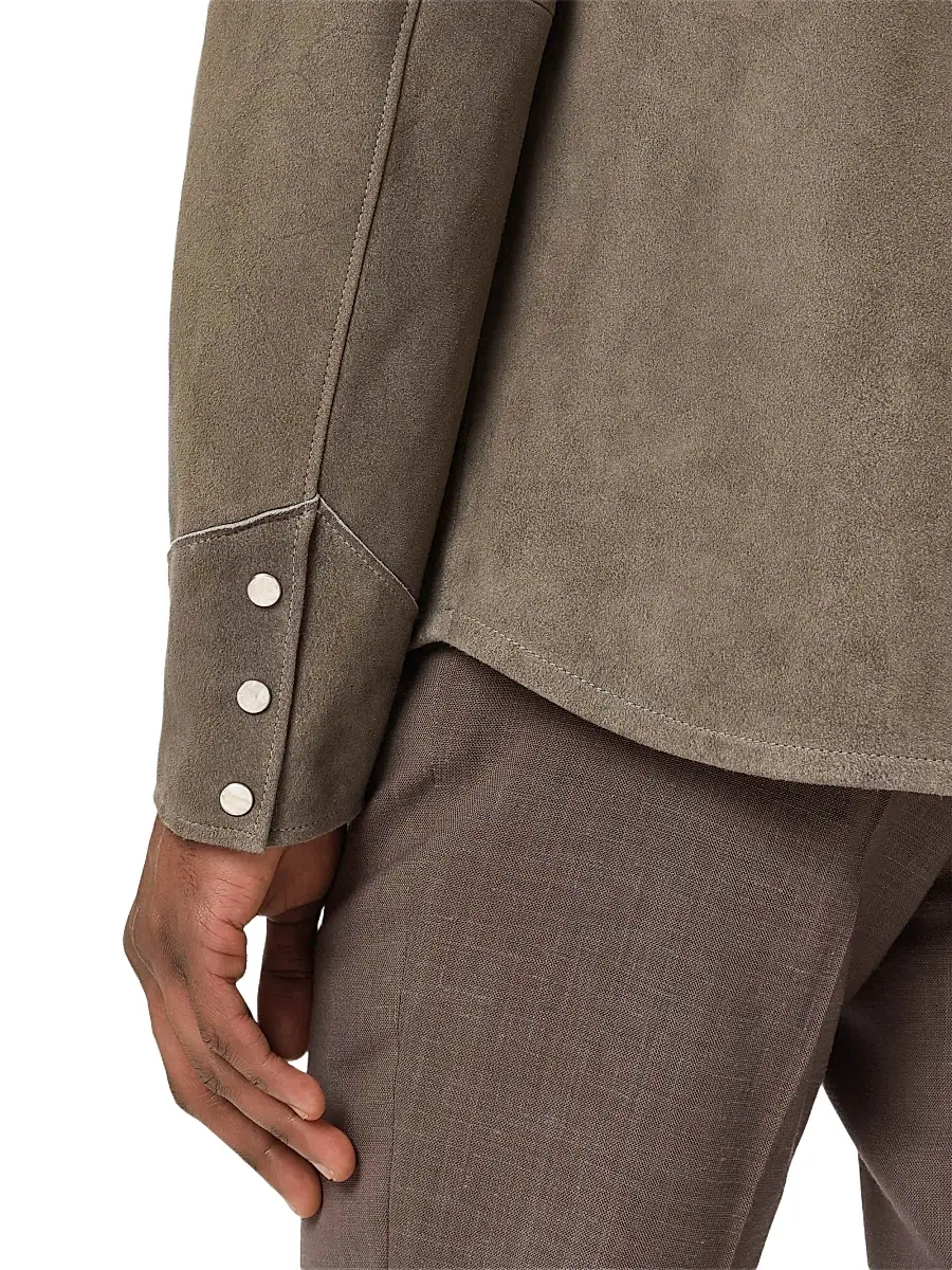 JOHN VARVATOS Men's Sage Suede Shirt Jacket | Thumbnail 7