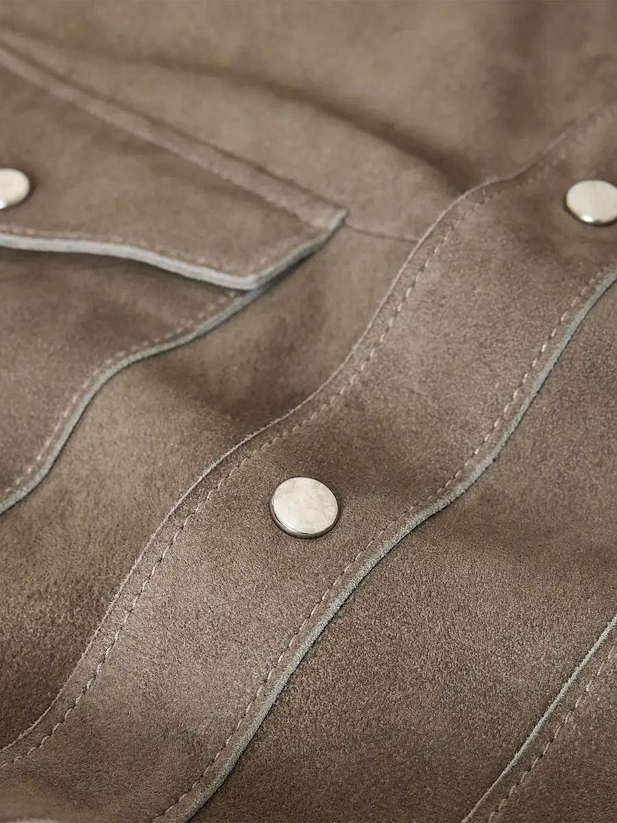 JOHN VARVATOS Men's Sage Suede Shirt Jacket | Thumbnail 8